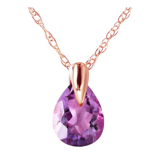 14K Rose Gold Enduring Amethyst Necklace - Picture 1 of 3